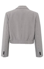 Lade das Bild in den Galerie-Viewer, Woven checked short blazer jacket
