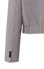 Lade das Bild in den Galerie-Viewer, Woven checked short blazer jacket
