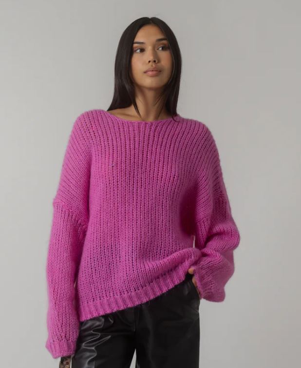 Safa Chunky Knit Jumper Deep Pink