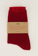 Lade das Bild in den Galerie-Viewer, Socken mit Lurex und Rüschen
